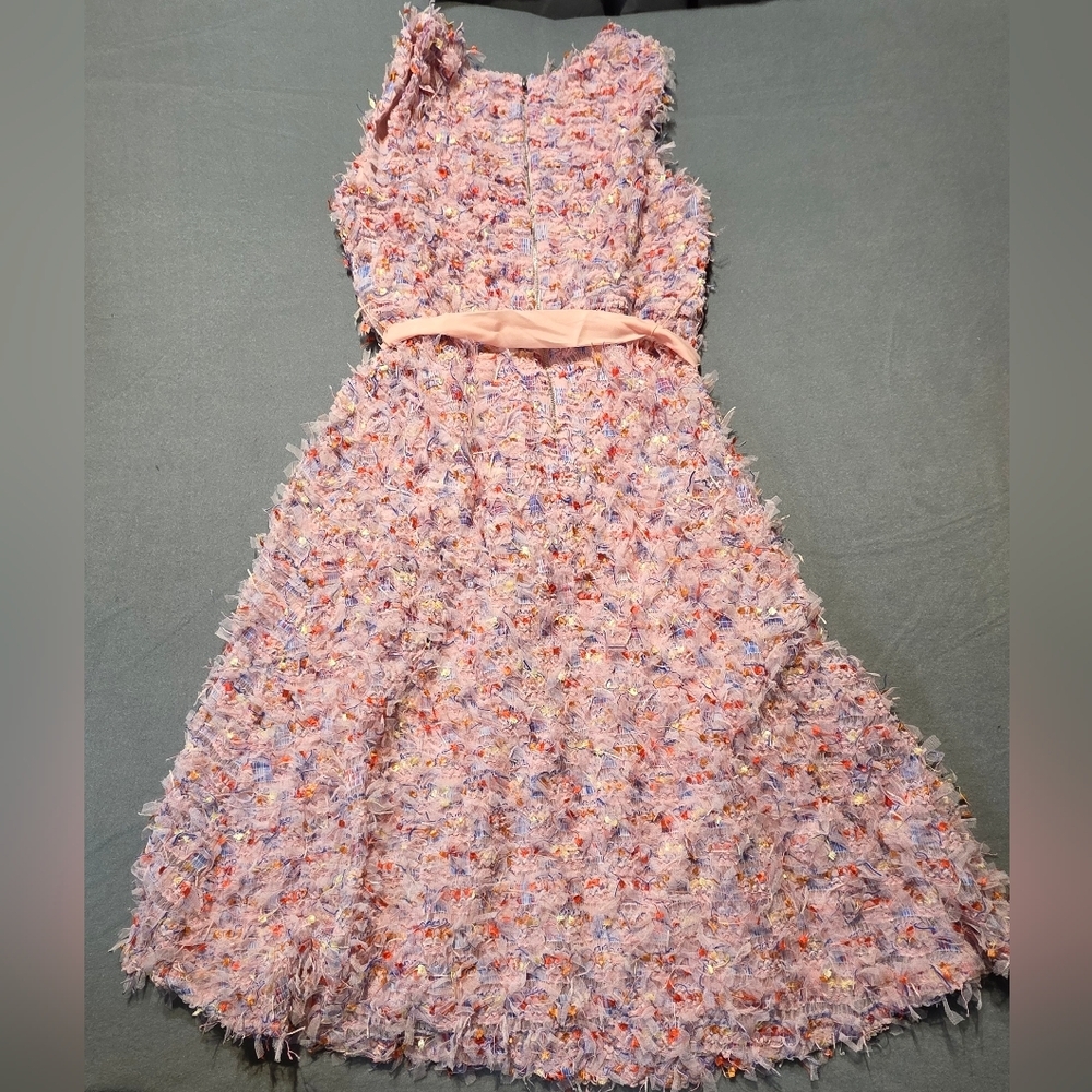 Just Me New In Poly Fringe Colorful Tulle Dress Small PTP 19 - Picture 5 of 7